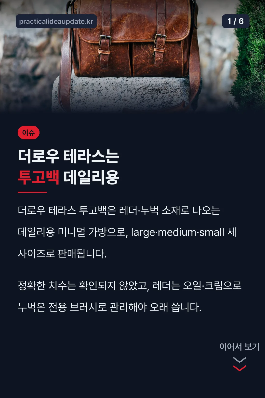 더로우 테라스는 투고백 데일리용
