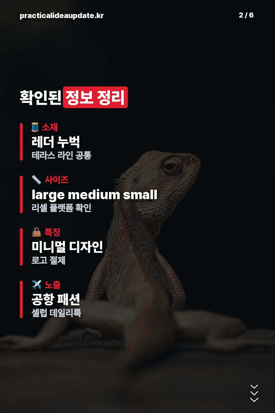 확인된 정보 정리