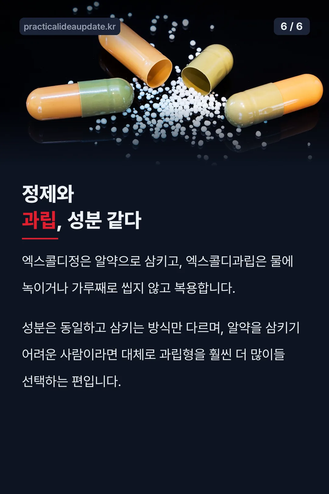 정제·과립 차이