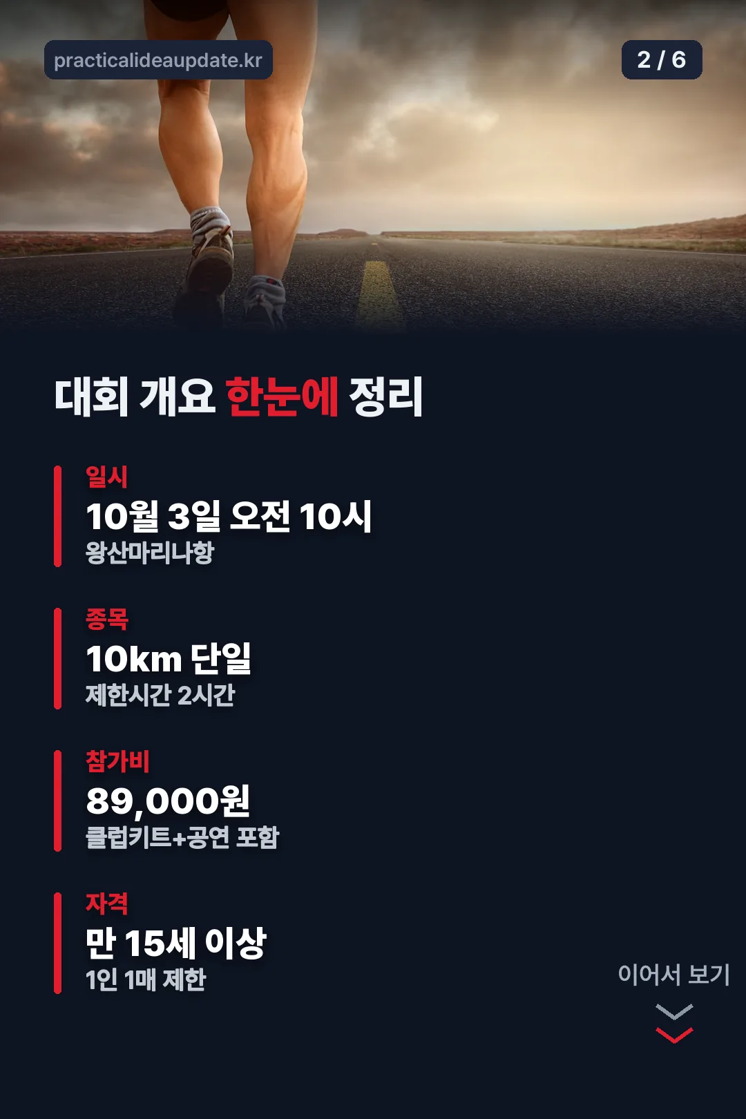 대회 개요 한눈에
